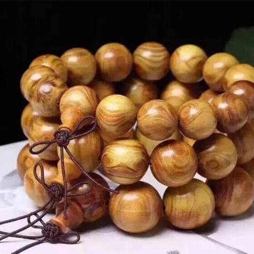 富发 天然黄金檀对眼手串 招财转运手链 稀有木料 纹理美丽图片