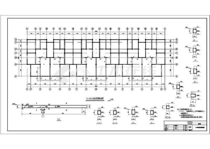 某地六层砖混医院宿舍楼结构施工图(设计模板)