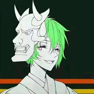 绿头发动漫头像高清男二次元绿色头发男生头像