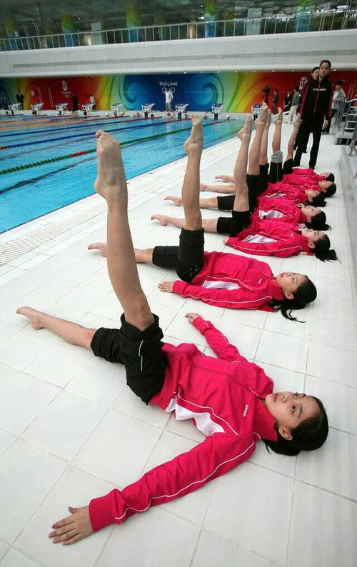 花样游泳训练中,美女是怎么绷直脚尖的?