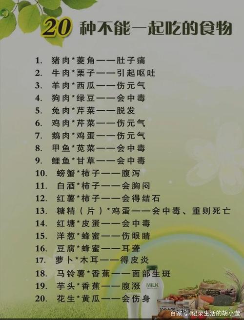 你身边的日常食物相克表