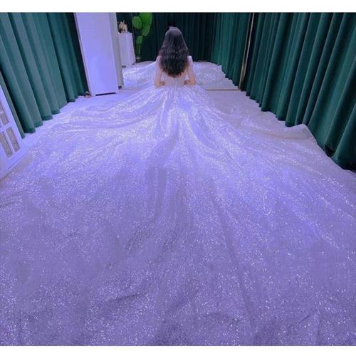 星空夜光主婚婚纱2021新款新娘高端大气长拖尾婚纱