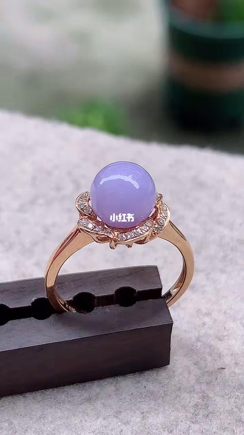 18k金伴钻镶嵌,紫罗兰圆珠戒指,3580_18k金_戒指_裸石