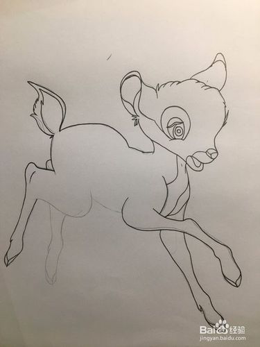 画小鹿斑比 小鹿斑比简笔画 儿童美术绘画教程