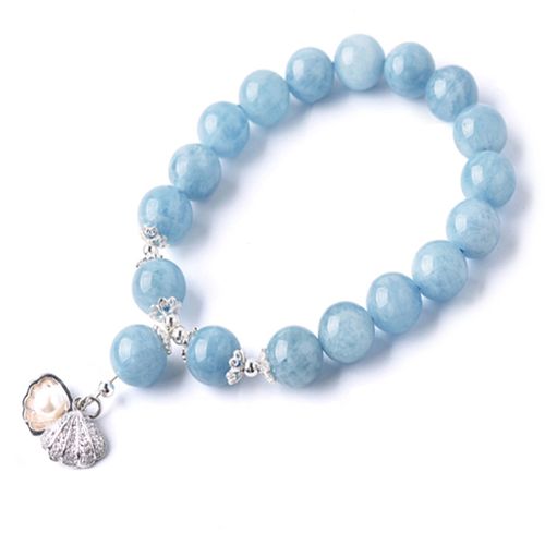 竞天珠宝天然水晶手链单圈白水晶南红手串女士圆珠手串饰品送女友送