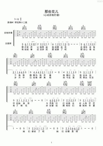 朴树- 那些花儿 [弹唱] 吉他谱