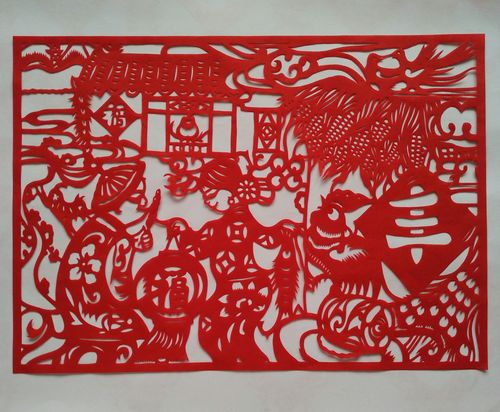 大尺寸 剪纸 窗花 丰收 纯手工 农家院 剪纸 社区 生活 东北风情