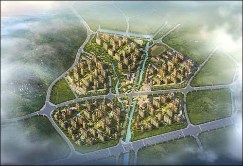 鹤山(新民)社区规划鸟瞰图