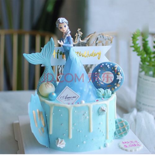 北京网红公主生日蛋糕儿童冰雪奇缘杭州同城配送女孩生日 常规单层i款
