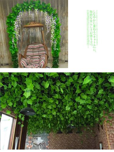 新品仿真葡萄叶假花藤条水管道装饰绿植物吊顶树叶子塑料藤蔓绿叶缠绕