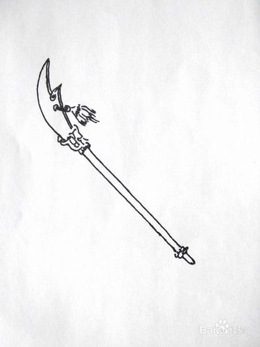 青龙偃月刀简笔画怎么画