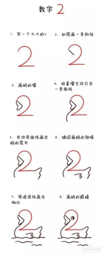 数字2画鹅