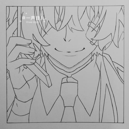 手绘文豪野犬|太宰治_手绘_文豪野犬影评_马克笔_人文