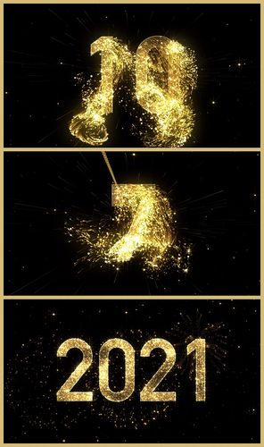2021牛年10秒金色粒子数字倒计时视频