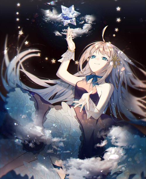 动漫人物,唯美星空