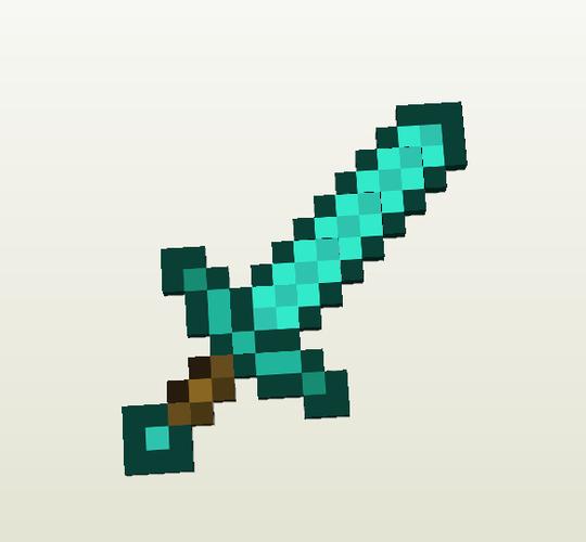 纸魔王3d纸模型 diy纸模型玩具我的世界1比1 钻石剑可手持商品图片