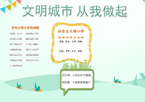 文明城市从我做起手抄报.docx 7页