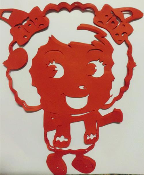 热卖剪纸纯手工制作卡通动漫幼儿园简单作品中国特色可爱美精巧喜羊羊