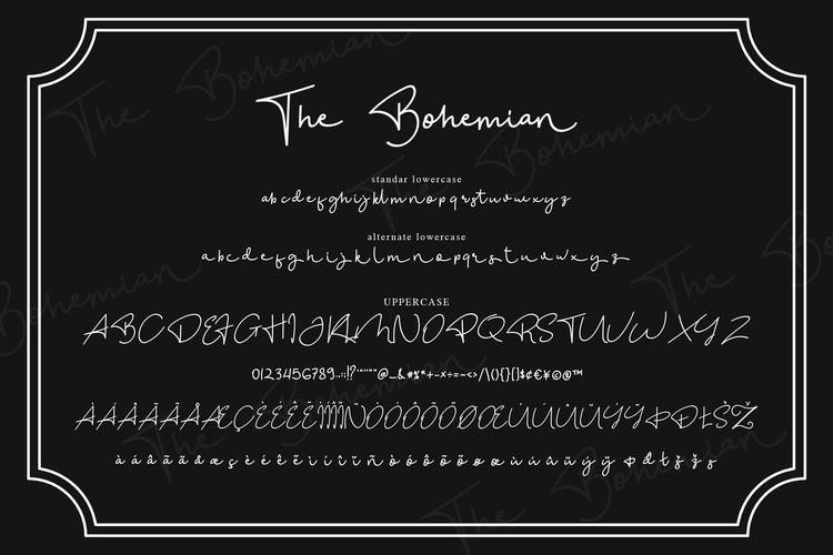 简单优雅波希米亚的风格签名字体simpleandelegantbohemianstyle