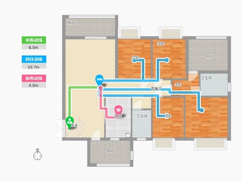 锦绣家园4室2厅2卫1厨141.00㎡户型图
