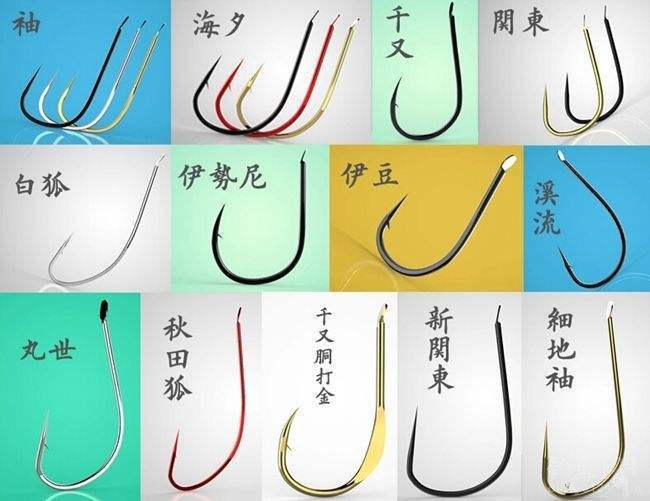 水域环境的不同,垂钓所用的鱼钩也分为多种不同形状,现详细介绍鱼钩的