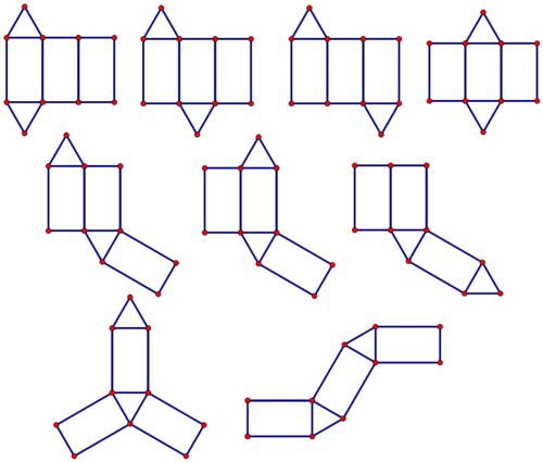 三棱柱的全部展开图(9种)