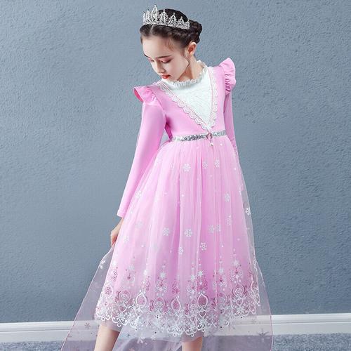 鹿冰雪奇缘爱莎公主裙女童连衣裙春夏季短袖爱沙洋气钢琴礼服主持裙子