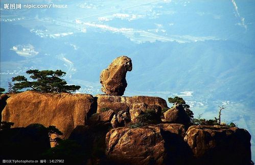 黄山石猴观海图片