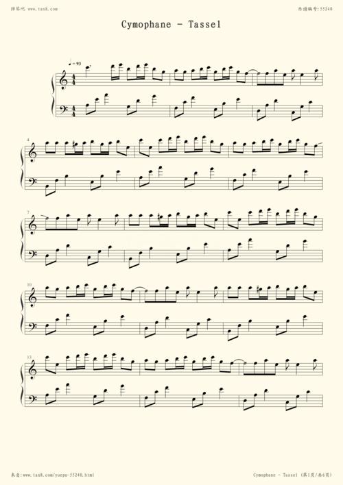 《cymophane - tassel,钢琴谱》tassel(五线谱 钢琴曲