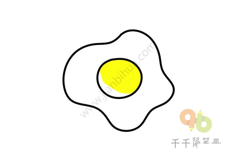 教你画煎鸡蛋简笔画