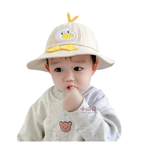 男宝宝帽子春秋薄款遮阳帽渔夫帽婴儿童帽可爱超萌男童潮一岁帅气