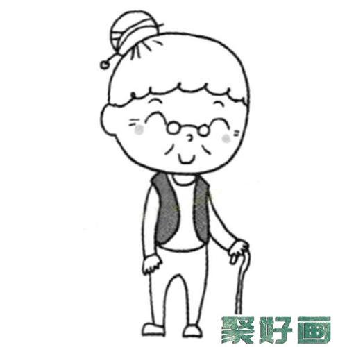 简单的画老奶奶简笔画四步画出怎么画简笔画教程