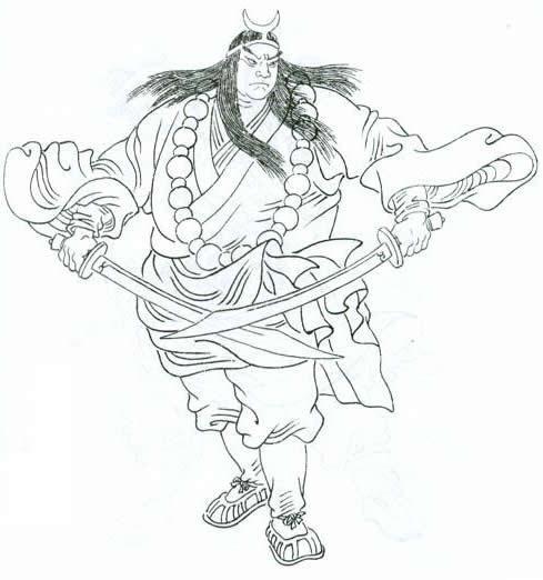 武松简笔画卡通步骤