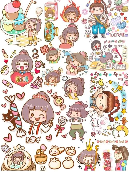 手帐素材有贴纸,格子图可打印_手帐_素材_格子_贴纸_兴趣爱好_文具手