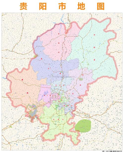 贵阳市行政区划地图2018高清定制城市交通卫星影像办公会议室挂图