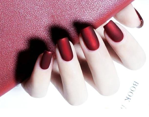 超有质感气质哑光磨砂美甲图片