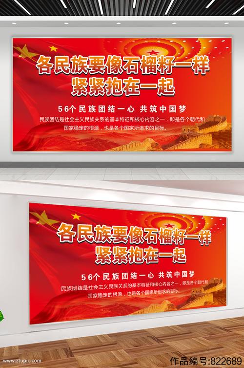 各民族要像石榴籽一样紧紧抱在一起民族团结宣传展板