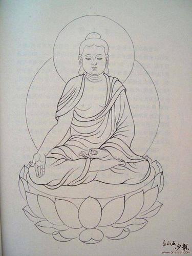 简笔画 我们分享了观音大师的简笔画绘画流程后再来看看如来佛是怎么