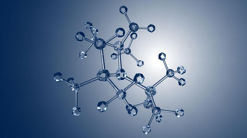微观,六边形,水晶,分子模型,分子结构