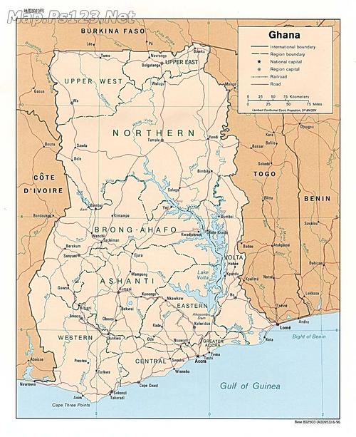 2014加纳地图中文版英文版