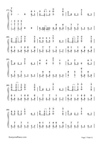 千本樱-触手猴版本-带力度版双手简谱预览7-钢琴谱(五线谱,双手简谱)