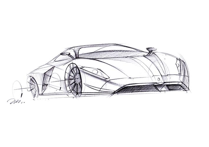 工业产品设计手绘之 超级跑车上色图～～马赛(mars)作品