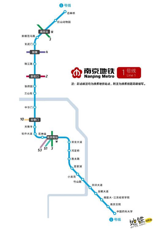 南京地铁1号线线路图运营时间票价站点查询下载
