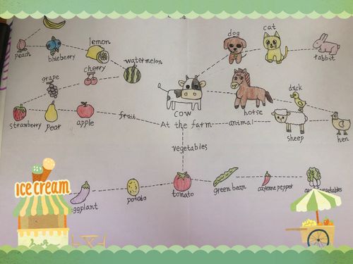 at the farm——定南四小四年级英语思维导图绘画