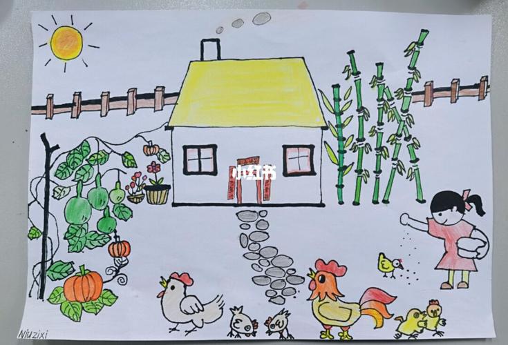 乡下人家配画_绘画_文化_绘画