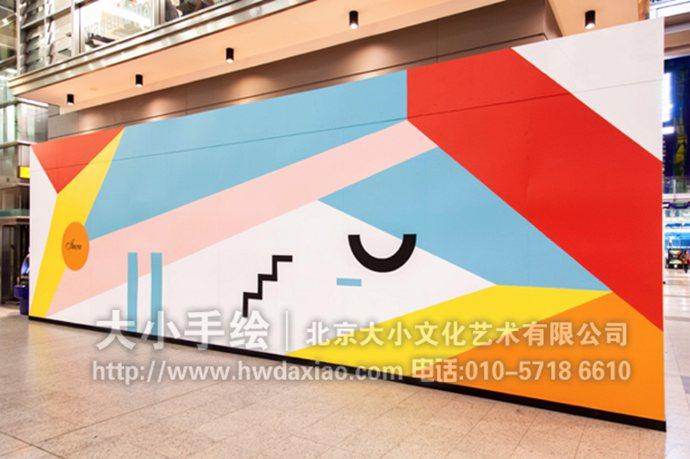 展厅墙绘,色块手绘墙,店铺彩绘,创意壁画,餐厅手绘墙,办公室手绘墙