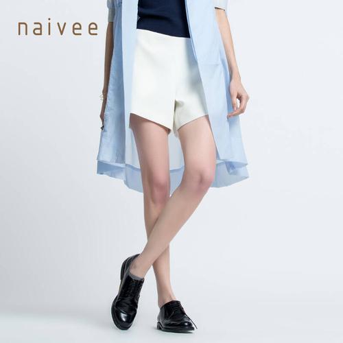【专柜款】naivee/纳薇女装2016夏专柜新品基本款纯色百搭小短裤女