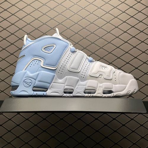 nikeairmoreuptempo皮蓬大air撕纸篮球鞋白淡蓝