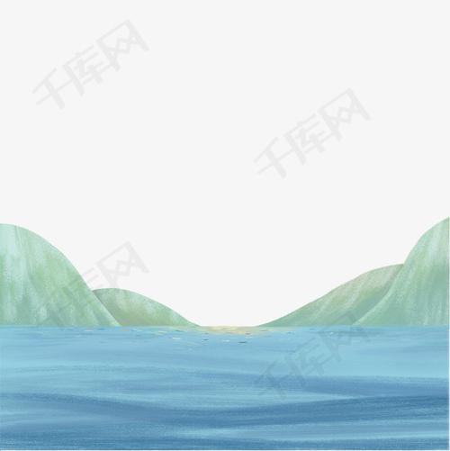 手绘卡通矢量山河