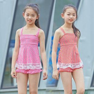 韩版海军风泳衣女